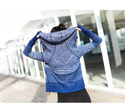 Mermaid Curve Front Zipper Women's Long Sleeve Yoga Hoodie - I’m Loving Yoga