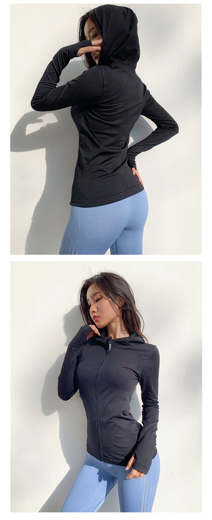 Wmuncc Energy Seamless Running Jacket Women Hoodie Sports Yoga Shirts  Zipper Fitness Gym Tops Long Sleeves Sportswear Stretch - I'm Loving Yoga